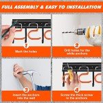 68'' Metal Garden Tool Organizer with Hooks