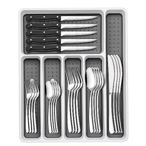 49-Piece Stainless Steel Flatware Set with Organizer