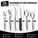 49-Piece Stainless Steel Flatware Set with Organizer