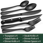 24-Piece Black Stainless Steel Flatware Set