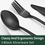 24-Piece Black Stainless Steel Flatware Set