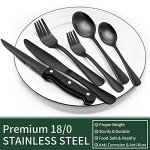 24-Piece Black Stainless Steel Flatware Set