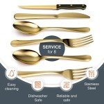 Tribal 49-Piece Gold Stainless Steel Flatware Set