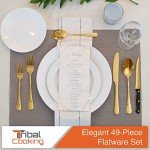 Tribal 49-Piece Gold Stainless Steel Flatware Set