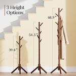 Pipishell Wooden Coat Rack with 8 Hooks