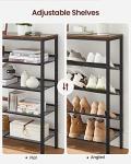 VASAGLE 5-Tier Freestanding Shoe Rack Organizer