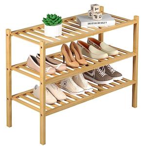 3-Tier Bamboo Shoe Rack for Small Spaces