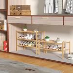3-Tier Bamboo Shoe Rack for Small Spaces