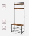 VASAGLE 3-in-1 Coat Rack and Shoe Storage Bench