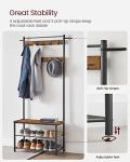 VASAGLE 3-in-1 Coat Rack and Shoe Storage Bench