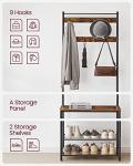 VASAGLE 3-in-1 Coat Rack and Shoe Storage Bench