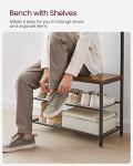 VASAGLE 3-in-1 Coat Rack and Shoe Storage Bench