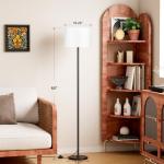 Modern Black Floor Lamp with White Shade