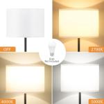 Modern Black Floor Lamp with White Shade