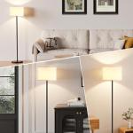 Modern Black Floor Lamp with White Shade