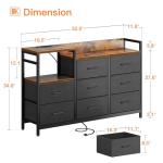 Charging Dresser: 8 Drawers, Sturdy Frame, 52" Wide