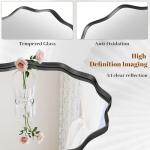 30-Inch Wavy Round Wall Mirror with Metal Frame