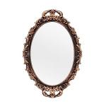 Vintage Gold Framed Oval Mirror and Tray Set