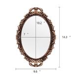 Vintage Gold Framed Oval Mirror and Tray Set
