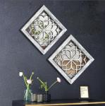 Boho Square Wall Mirrors Set of 2 - 12