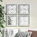 Boho Square Wall Mirrors Set of 2 - 12