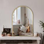 Gold Arched Wall Mirror for Home Decor