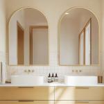 Gold Arched Wall Mirror for Home Decor