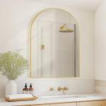 Gold Arched Wall Mirror for Home Decor