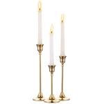 Set of 3 Vintage Brass Candle Holders