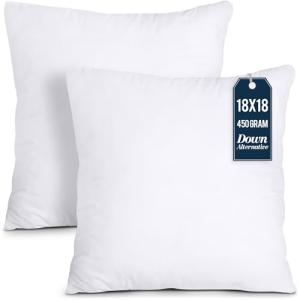 Utopia Bedding Throw Pillow Inserts - 18x18, 2 Pack