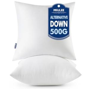MIULEE 18x18 Inch Throw Pillow Inserts, Pack of 2