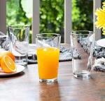 Set of 10 Clear Heavy Base Drinking Glasses