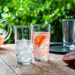 Set of 10 Clear Heavy Base Drinking Glasses