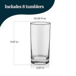 Set of 8 Weighted Clear Drinking Glasses