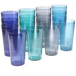 Coastal Color Reusable Acrylic Tumblers Set of 16