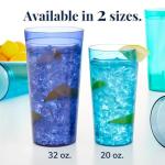 Coastal Color Reusable Acrylic Tumblers Set of 16