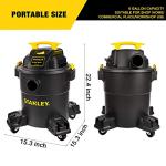 6Gal Stanley Wet/Dry Vacuum, 4HP Black