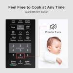 Black Countertop Microwave Oven with One-Touch Buttons