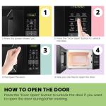 Black Countertop Microwave Oven with One-Touch Buttons