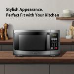 Black Stainless Steel Microwave with 6 Auto Menus