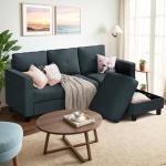 Modern L-shaped sectional sofa for small spaces