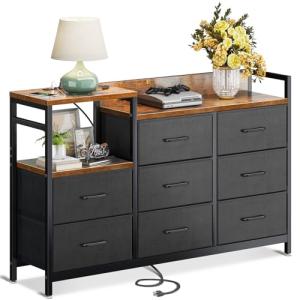 Charging Dresser: 8 Drawers, Sturdy Frame, 52" Wide