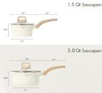 Nonstick Sauce Pan Set with Lid, Easy to Clean