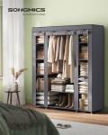 Gray Portable Closet Wardrobe, 12 Compartments, 59x17.7x69