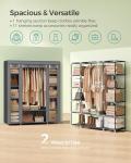 Gray Portable Closet Wardrobe, 12 Compartments, 59x17.7x69