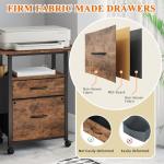 Light Brown Rolling File Cabinet with 2 Drawers