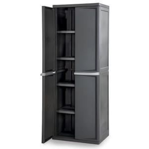 Lockable 4-Shelf Utility Storage Cabinet in Gray