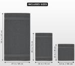 Premium 8-Piece Cotton Towel Set in Grey