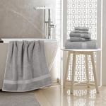 6-Piece Grey Cotton Bath Towel Set