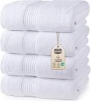 Utopia 4-Pack Quick-Dry Bath Towels, White